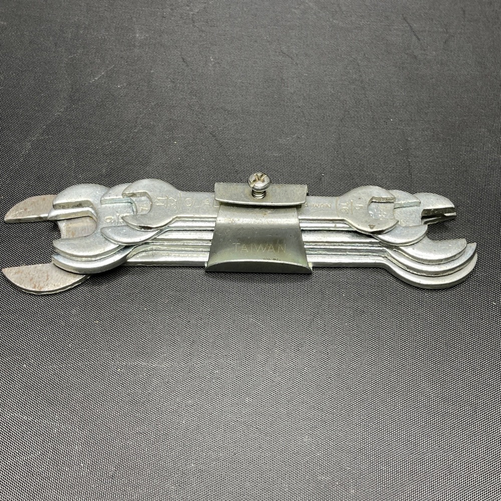 Vintage Quality Steel Taiwan Open End Wrench Set 5 Piece SAE Mechanics Tools